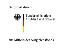 Logo des Bundesministeriums für Arbeit und Soziales welches das Projekt fördert.